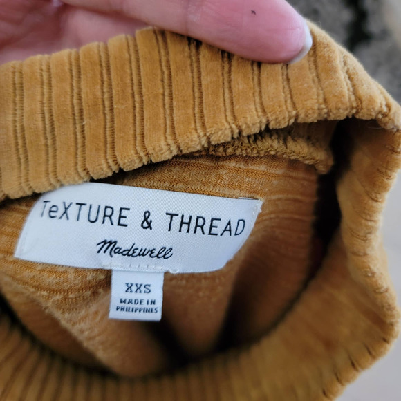 Madewell Top Turtleneck Long Sleeves Fall Velour Corduroy Mockneck XXS AE617 - Picture 9 of 11
